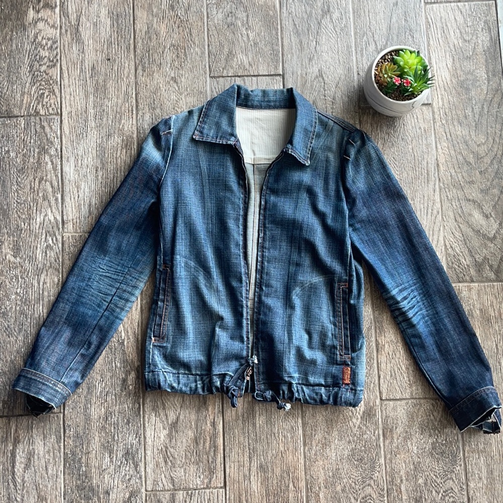 Vintage Pleated Denim Jacket